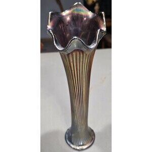 Vintage Fenton Antique Carnival Glass Cobalt Blue Fine Ribbed Iridescent Swung